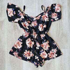 Large Floral Off-Shoulder Romper